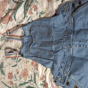 NWOT rainbow target overall shorts
